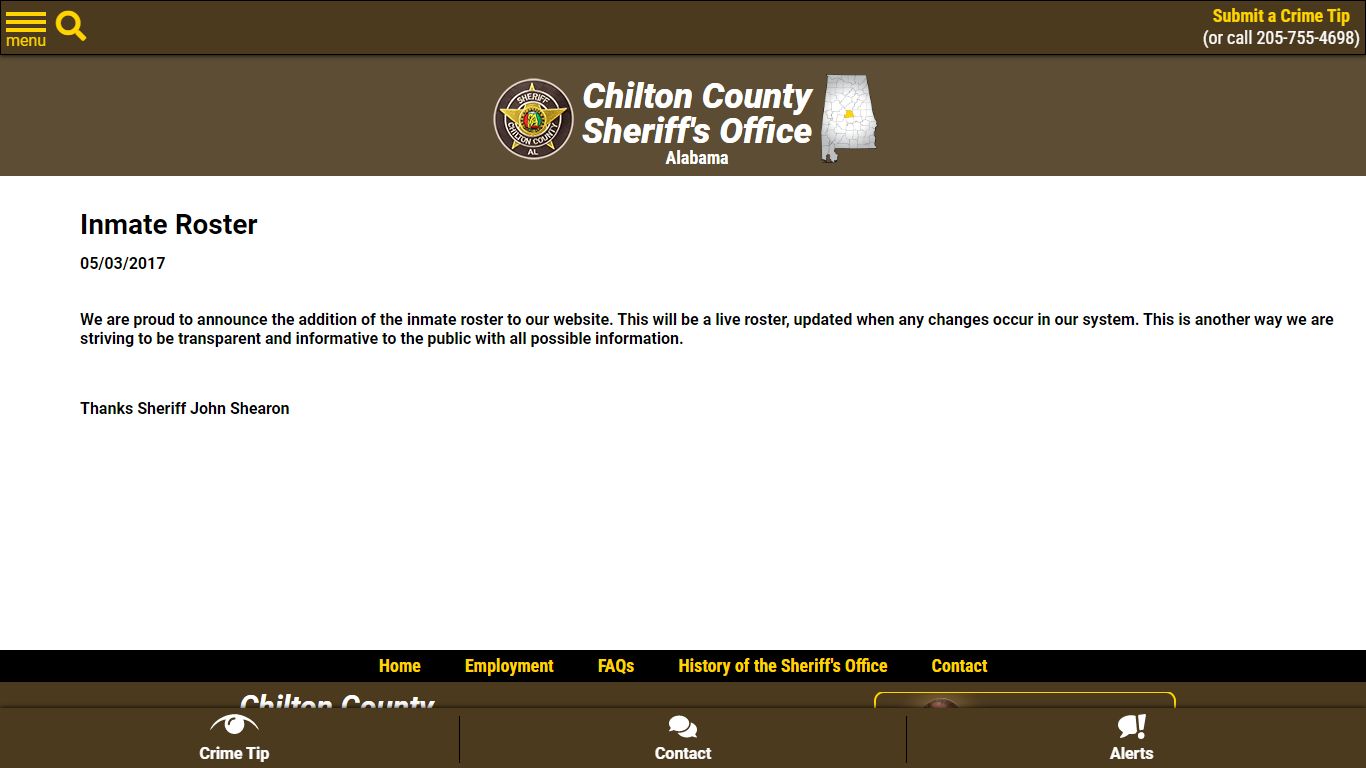 Inmate Roster - Chilton County Sheriff's Office